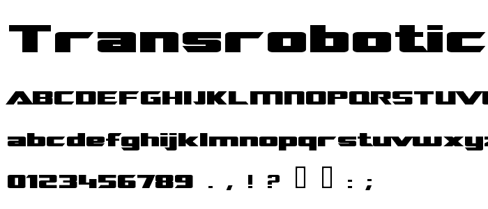 TransRobotics Extended Bold font